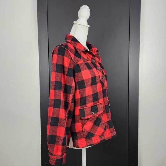 J.Crew Buffalo Plaid Wool Blend Popover Shacket Style Shirt Jacket Size PM - Picture 3 of 6